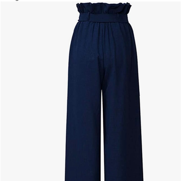 Navy Blue palazzo pants. “Trash bag” high waist pants Brand new with tags. - Picture 3 of 4